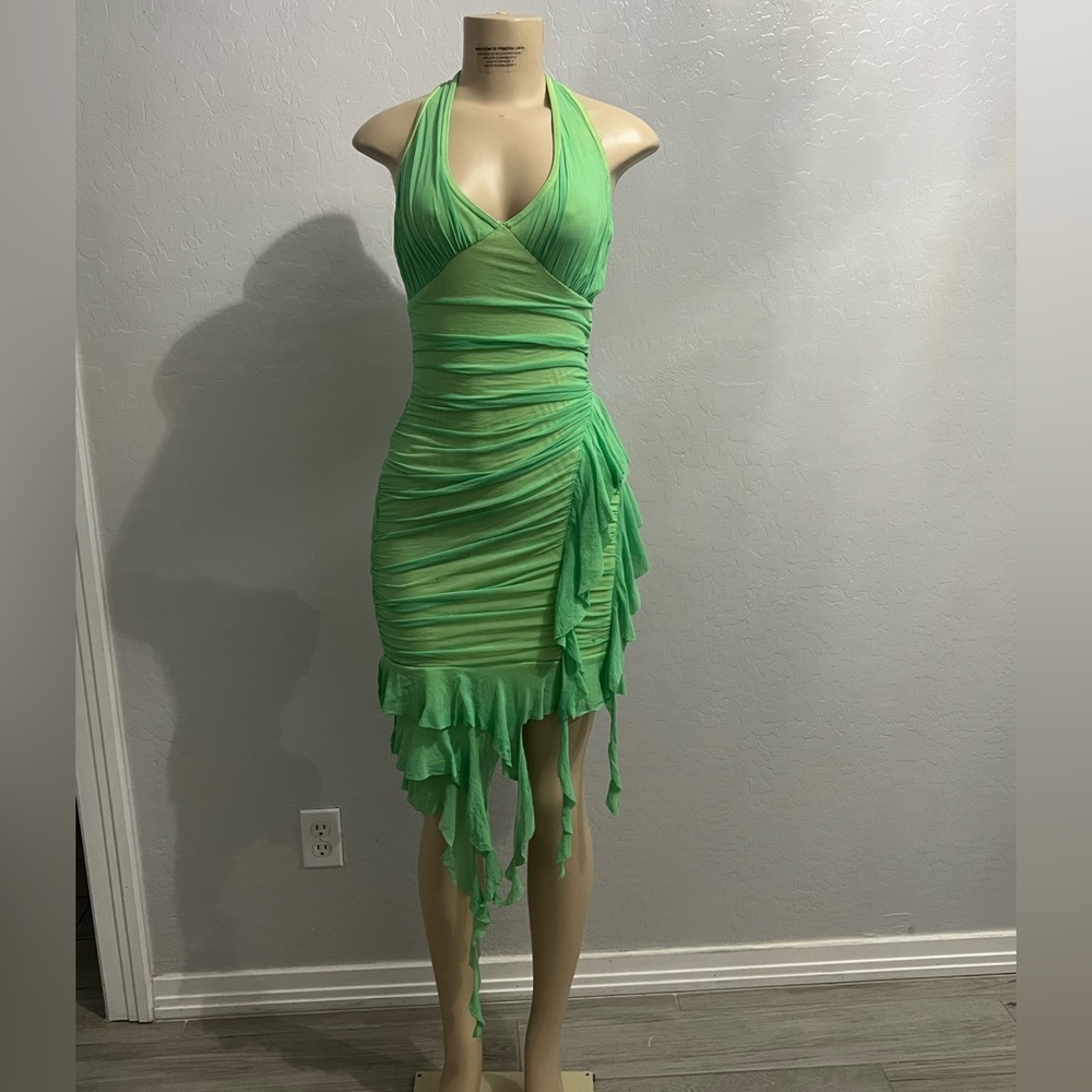 Green Ruffle Dress